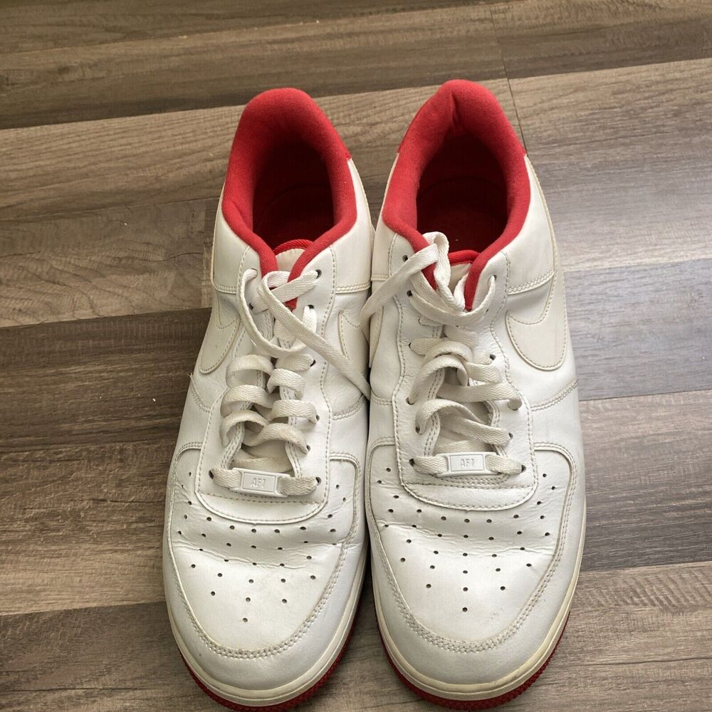 red and white air force ones size 12